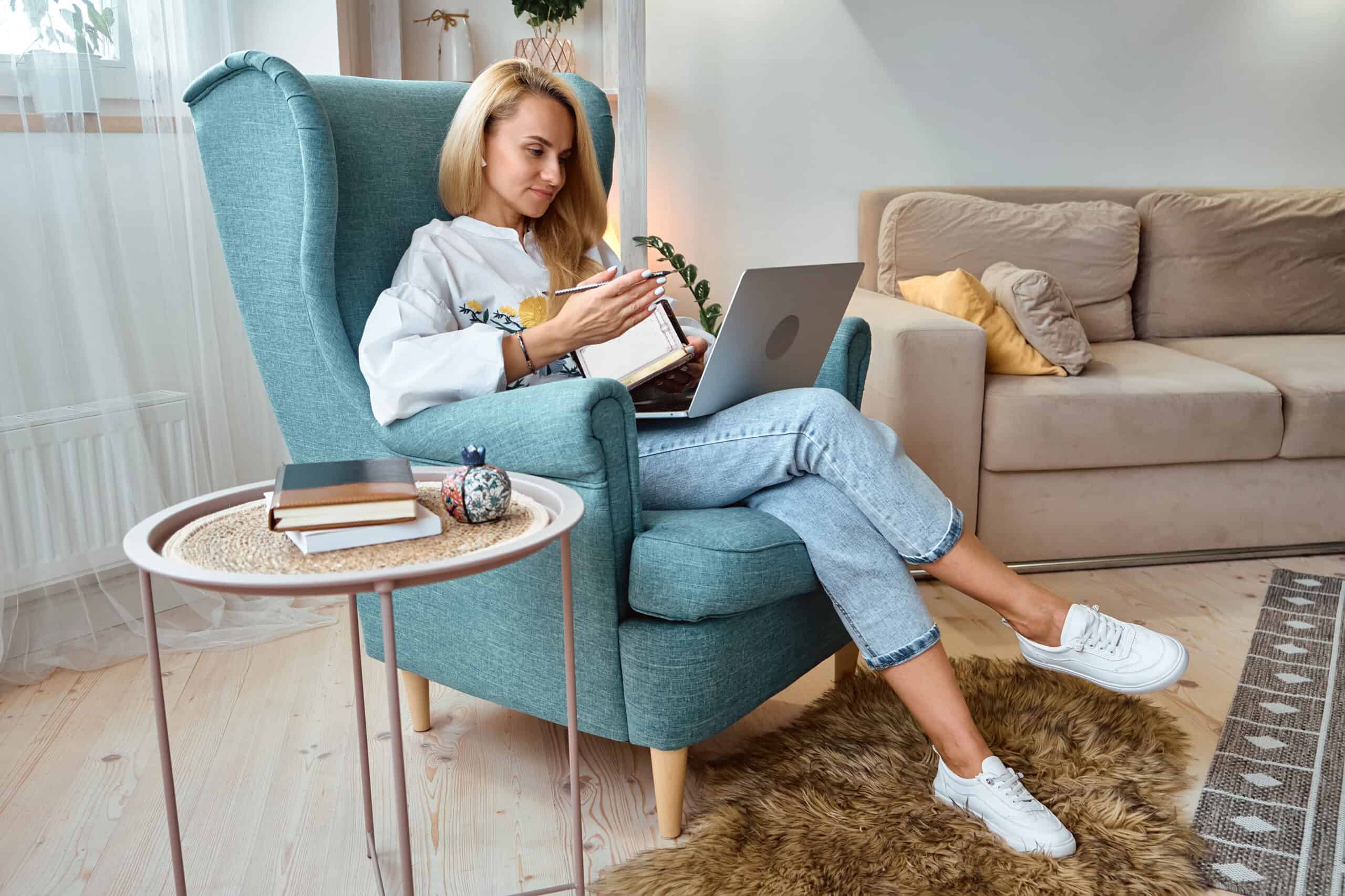 female clinician providing virtual therapy sessions